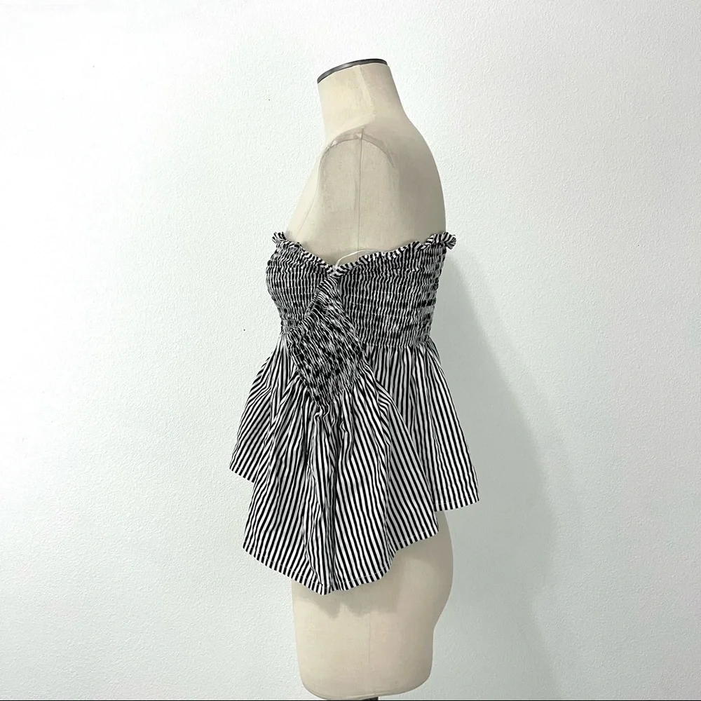 Faithfull the Brand- Black & White Cooper Off Shoulder Top Size 6. - Picture 3 of 6